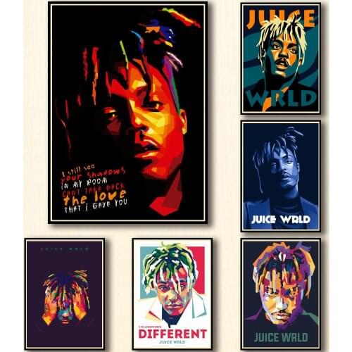 51 Designs Juice Wrld Whitepaper Poster Alternative Abstract Art Painting Funny Wall Sticker for Coffee House Bar