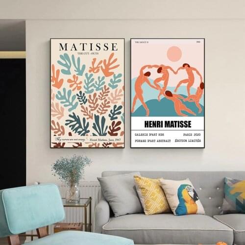 Classic Matisse Abstract Leaves Lines Wall Art Canvas Painting Nordic Posters And Prints Wall Pictures For Living Room Decor