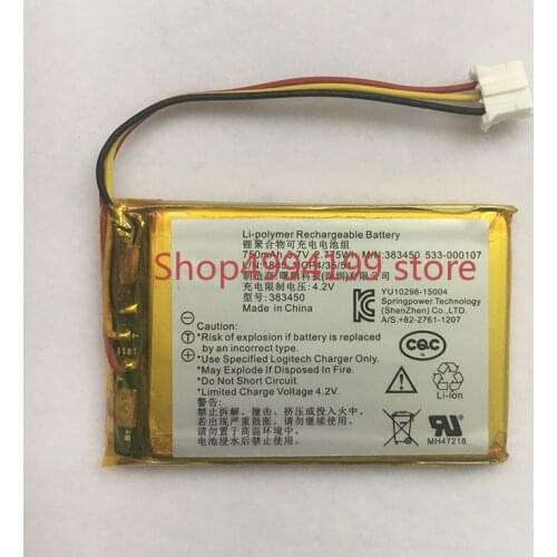 For logitech 533-000107 750mah 383450 battery