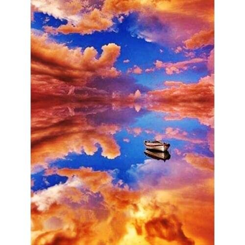 Diamond Embroidery Sea 3D Square Diamond Painting Fire Cloud Cross Stitch Round Full Drill Diamond Mosaic Kits Home Decor