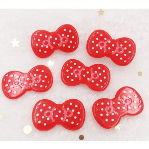 Glitter Red Cute spot Bow Flat back Acrylic sheet Miniature pattern applique DIY Wedding scrapbook craft OF706