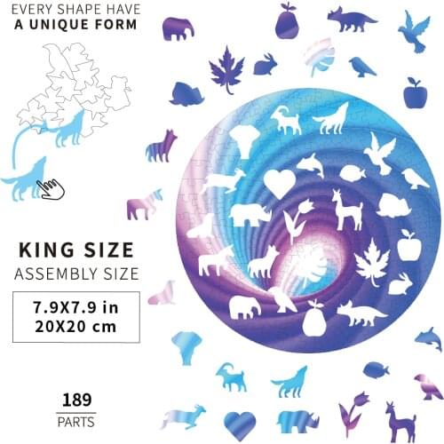 Wooden Jigsaw toy butterfly DIY unique crafts animal shape birthday gift Intellectual 3D wooden puzzle Pīntú wánjn puzzle