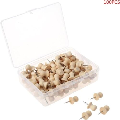Wooden Thumbtack Board Pins Pushpins Drawing Photo Wall Studs Nail School Suppy