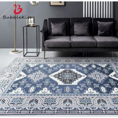 Bubble Kiss Ethnic Carpets For Living Room Retro Home Bedside Floor Mat Geometry Pattern Bedroom Floor Pad Anti-Slip Area Rugs