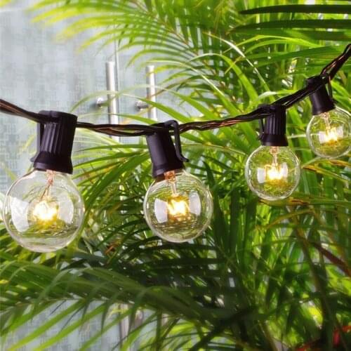 25Ft G40 Globe Bulb String Light Garland Umbrella Patio Backyard Wedding Villa Party Festoon Fairy String Garland Light