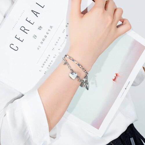 GorGor Women Bracelets Heart Shape Chains Originality Statement Minimalist Temperament Ladies Fashion Hand Accessories 1038