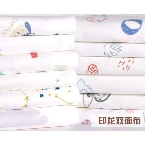 Printing Cotton Fabric Baby Knitted Cloth For Pajama Clothing Making Tissue 50x185cm