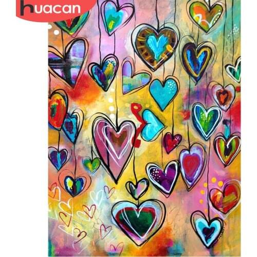 HUACAN DIY 5D Diamond Painting Love Heart Full Square Diamond Mosaic Embroidery Sale Picture Of Rhinestones For Festival Gifts