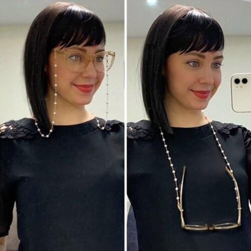 Imitate Pearl Metal Chains For Glasses Mask Chain Necklace Jewelry Crystal Beads Strap Sunglasses Necklaces Accessories Lanyard