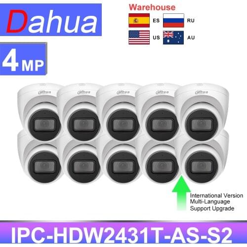 Dahua Original IP camera 4MP Starlight Camera IPC-HDW2431T-AS POE camera MiC SD Card Slot H.265 IP67 IVS IPC 4pcs/lot