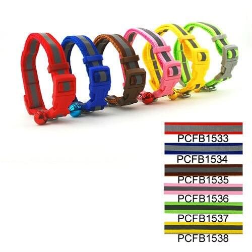 10sets 90Pcs/Lot 6 Colors Classic Pet Dog Reflective Print Collar Buckle Style 1.5cm PCFB1533