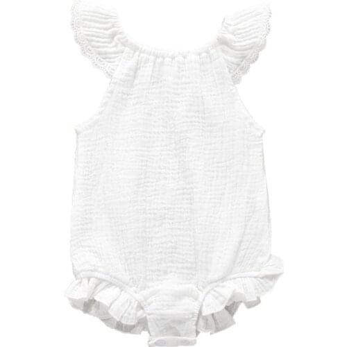 Toddler Baby Girl 2021 Ruffled Rompers Sleeveless Cotton Romper Bodysuit Jumpsuit Clothes