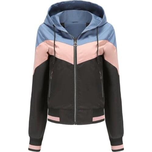 Womens Hooded Jackets Spring Autumn Causal Famale Windbreaker Women Basic Coat Zipper Lightweight Jacket Outwear