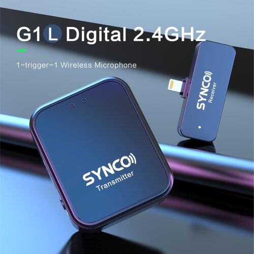SYNCO G1 T L G1L G1T Wireless Lavalier Microphone System For iPhone Android Smartphone Type C Lightning mic Video Recording Live
