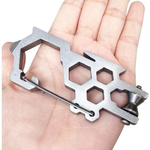 Mounchain EDC Stainless Steel Climbing Carabiner Pulley System Climbing Hook Multifunctional Outdoors Sports Tool