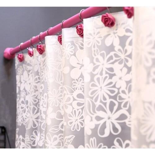 European style Princess pink perforating telescopic rod, shower curtain rod, shower rod, curtain track