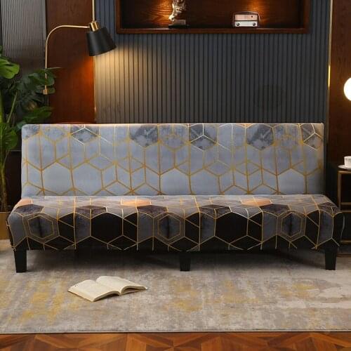 Fashion Elastic Sofa Bed Cover Universal Armless Folding Sofa Protective Cover Slipcovers Stretch Couch Covers