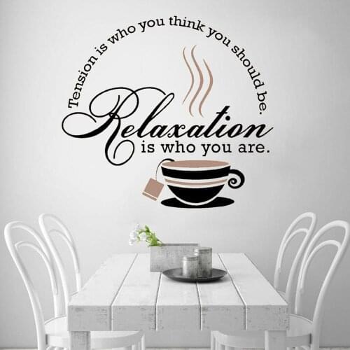Coffee Wall Decals Tea Coffee Stickers Vinyl Wall Decal Words Kitchen Wall Decal Stickers Vinyl Wall Decal Removable DK-179
