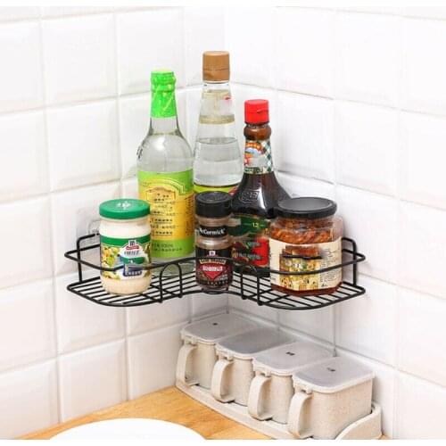 New Black Corner Drainage Shelves Kitchen Or Bathroom Storage Rack Poco-Mighty Free Wall Washer-Mounted Bathroom Shelf