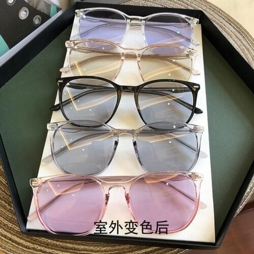 New TR90 sunglasses female color-changing myopia glasses Korean tide sunglasses polarized color-changing sunglasses women