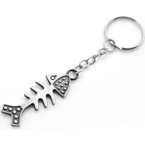 Brand New Fashion High Quality Fish bones keychain Women key Ring Alloy Men keyholder Original Gift