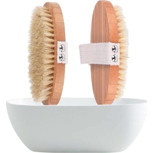 Dry Bristle Bath Brush Oval Shape Bath Brush Exfoliating Body Massage Dry Brush Bathing SPA Health Bath Brush