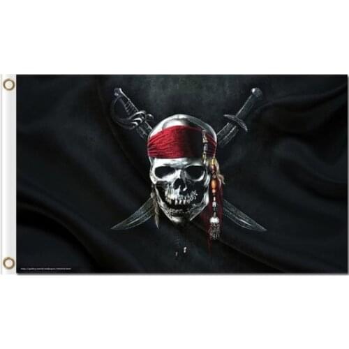 Custom 90x150cm Pirate Red Bandana Roger Flag Flag Polyester 3x5ft Flag with grommet outdoor and indoor banner flag
