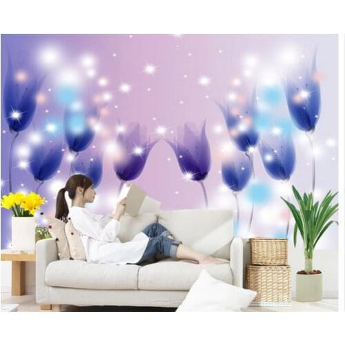 Custom photo wallpaper Fashion dream tulip wallpaper 3d mural for living room