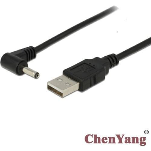 Xiwai Right Angled 90 Degree 3.5mm 1.35mm DC power Plug Barrel 5v to USB 2.0 Male Cable 80cm