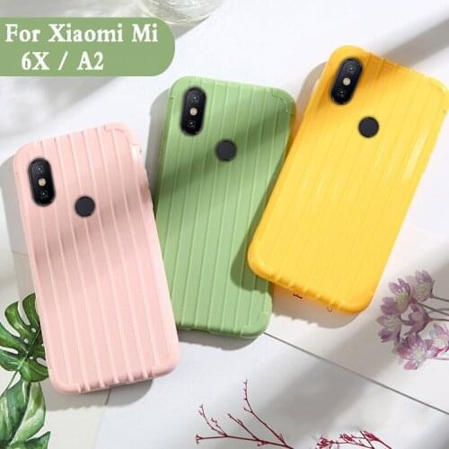 Luxury Luggage For xiaomi mi 6x case Fashion Cute Suitcase Trunk TPU Silicone Back Cover For xiaomi mi A2 phone case Coque funda