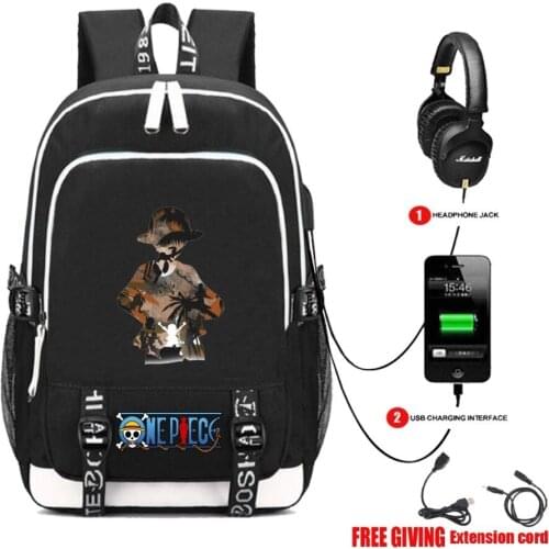 USB Charge Headphone Jack Men Women Travel Bag Teenagers Computer Bags Schoolbag student book backpack One piece Backpacks
