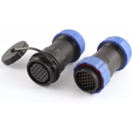 SD28 28mm Male Female 24 Pin Waterproof Aviation Cable Connector 2Pcs IP68 3P 5P 7P 9P 19P 12P
