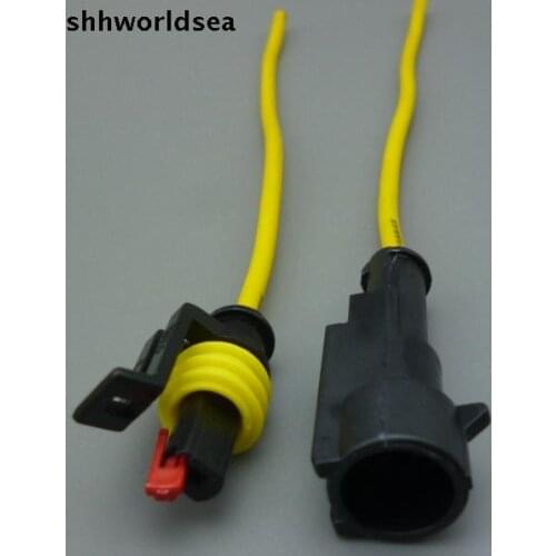 Shhworldsea 5pair 30pair 100pair 1.5mm auto connector 1Pin/way male female HID Waterproof Electrical connector kit