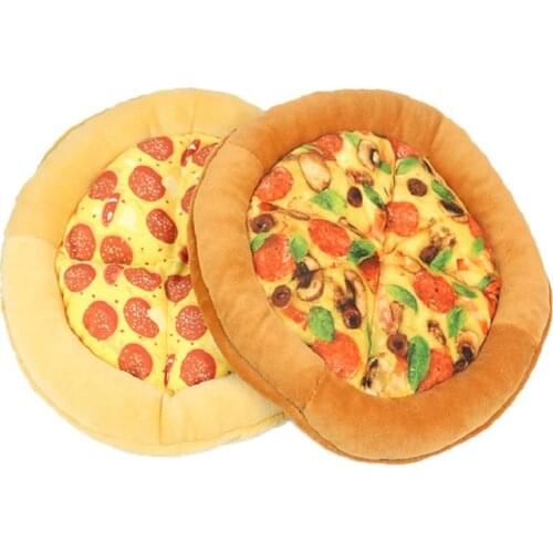 Plush Squeaky Dog Toys Bite-Resistant Clean Dog Chew Puppy Training Toy Soft Pizza Pet Toy
