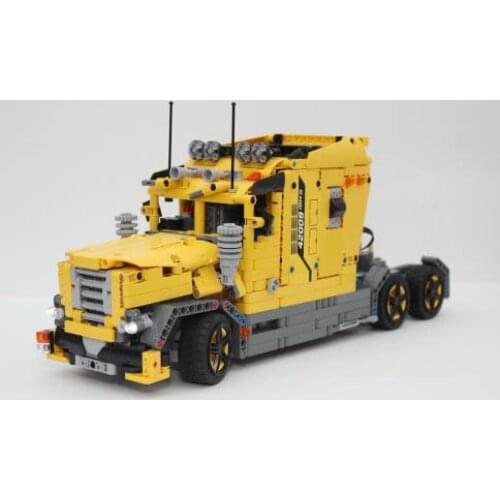 Technology Building Block MOC-5385 Drag Head Drag Board American Truck RC Remote Control Assembling Toy Model Boy Gift