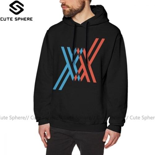 Franxx Hoodie Darling In The FranXX XX Hoodies Nice Grey Pullover Hoodie Male Cotton Long Winter Outdoor Large Hoodies