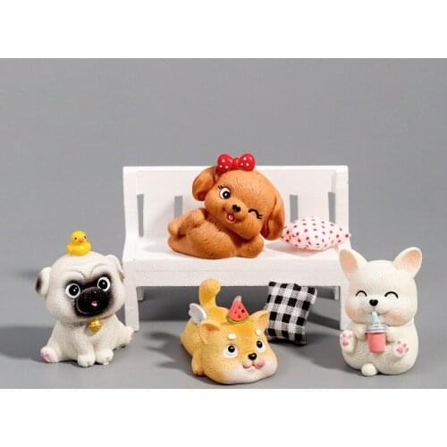 Creative cartoon cute Teddy Dog Car decoration home desktop decoration resin crafts car decoration