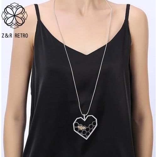 Vintage Sweet Heart Long Chains Necklace Costume Jewelry On the Neck Goth Suspension Pendant Accessories Chokers Free Shipping