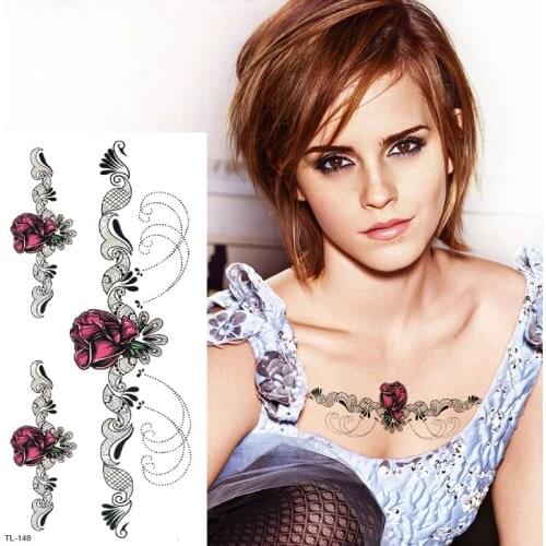 Waterproof temporary tattoos stickers body tattoo breast underboob tattoo for girls henna lace tattoos mandala tatoo fake black