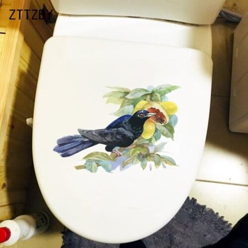 ZTTZDY 24.3×18.2CM Classical Art Flowers And Birds Wall Stickers Creative Home Bathroom Toilet Decor T2-1338