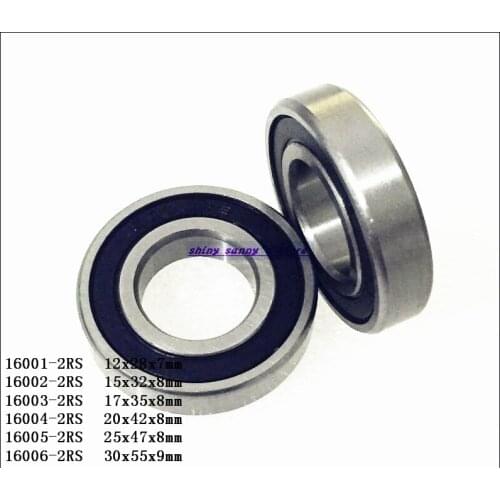 1-4pcs/Lot 16001-2RS , 16002-2RS , 16003-2RS , 16004-2RS , 16005-2RS , 16006-2RS Rubber Sealed Ball Miniature Bearing Brand New