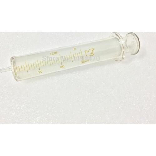 2pcs/Lot 30ml Glass Syringe Injector Lab Glassware Sampler