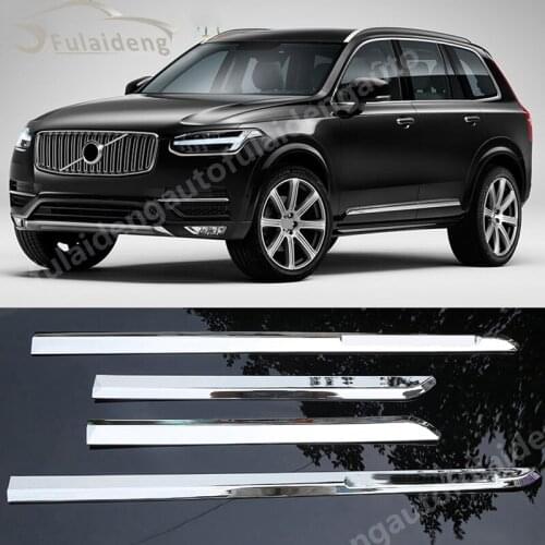 4pcs For Volvo XC90 2016-2020 Chrome ABS Body Side Door Molding Cover Trim Decor Car Styling Accessories