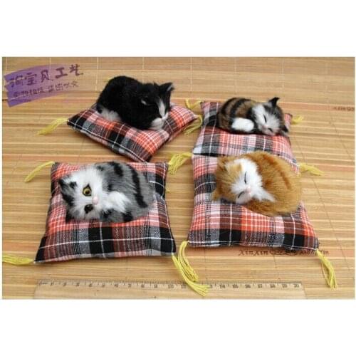 4 pieces small simulation cat toy cute mini cat doll car decorations gift doll about 10cm 2046