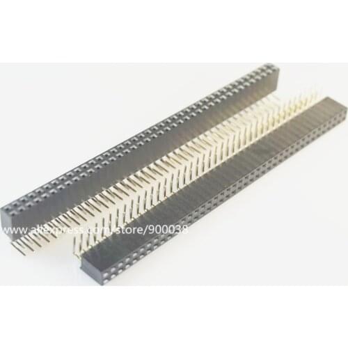 5pcs 2x40P 80 Pin 2.54 Pin Female PCB Header Right Angle Single row Through Hole Insulator height 8.50mm Rohs Pin Header