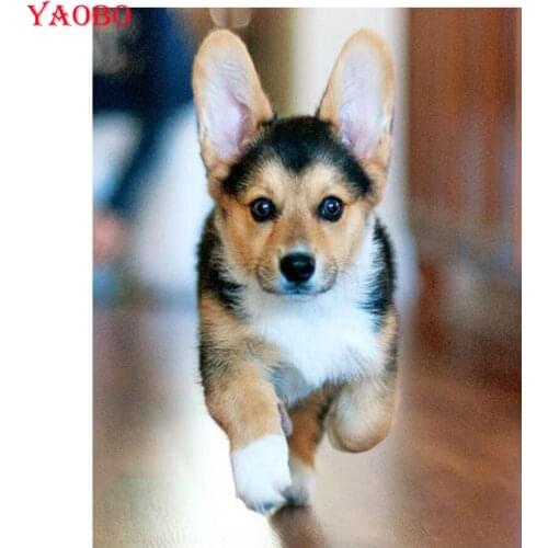 5d full square round drills mosaic Welsh Corgi Dog 3d Diamond painting animal Cross Stitch cute pet Mosaic Rhinestones Painting