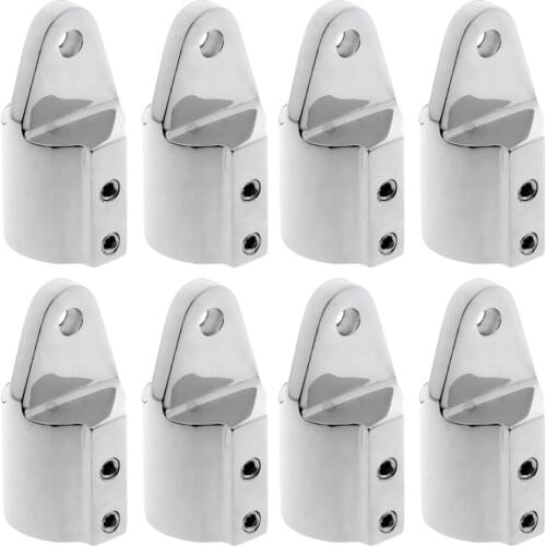 8x Bimini Top Fitting Hardware Eye End Fit 25mm Tubing, Stainless Steel 316