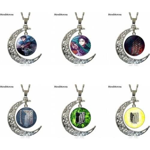 Attack on Titan Levi Ackerman For Women Glass Cabochon Pendant Necklace Fashion Necklace