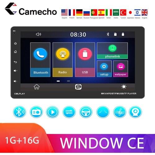 Camecho car Stereo Radio 9'' Touch Screen D-Play Universal Car Multimedia Player with Bluetooth FM Radio Receiver Support TF
