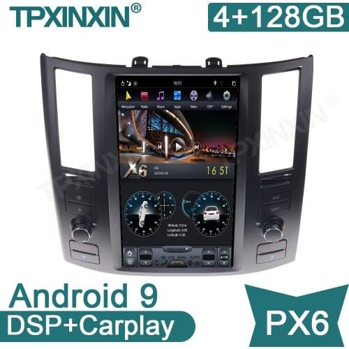 Android 9.0 4+128G PX6 For Infiniti FX35 FX45 2004-2008 Car GPS Navigation Stereo Head Unit Multimedia Player Auto Radio